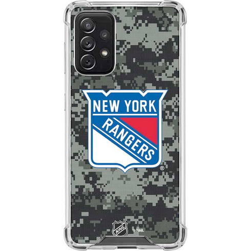 NHL New York Rangers Camo Galaxy A72 5G Clear Case